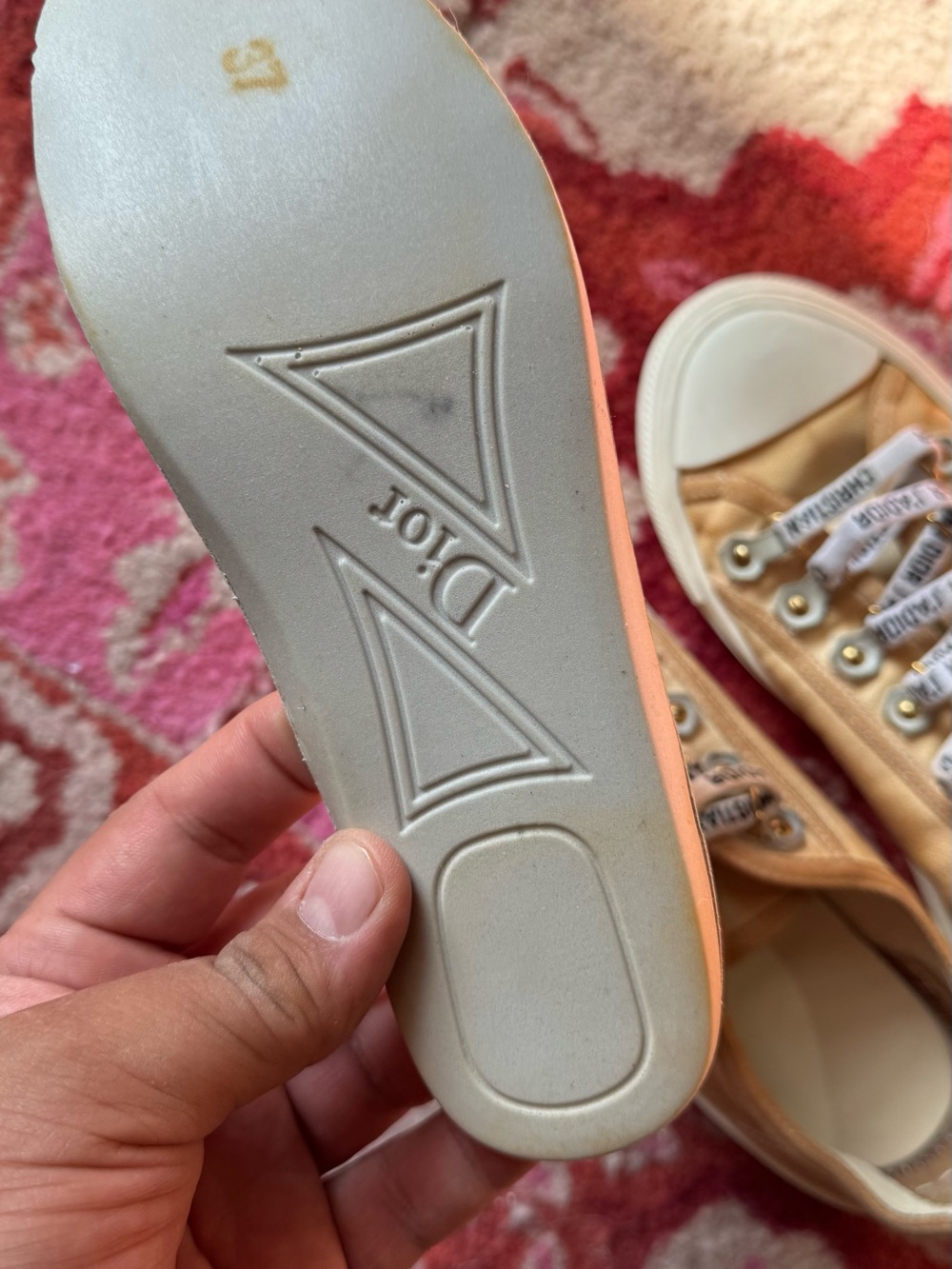 Christian Dior Walk'N'Dior low-top Tan Canvas sneakers - Picture 6 of 8